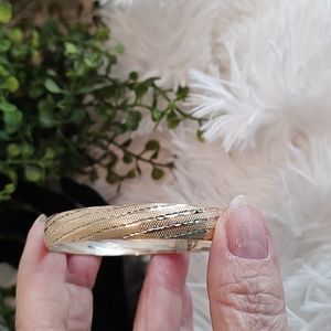 10k gold and Sterling Silver Bangle